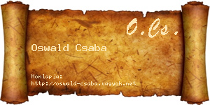 Oswald Csaba névjegykártya