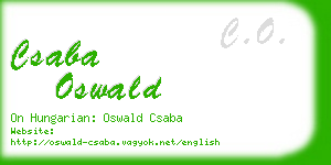 csaba oswald business card